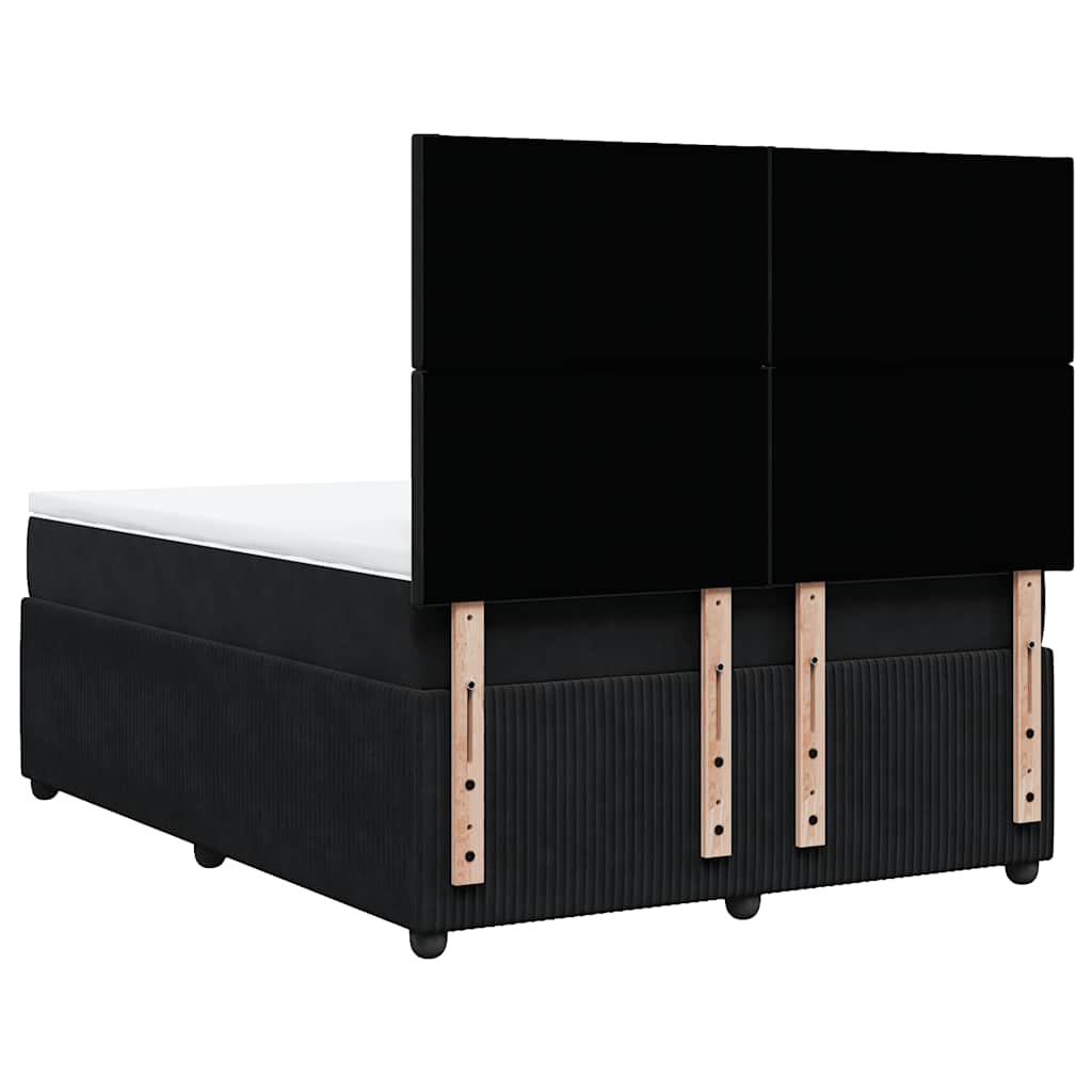 Boxspring met matras fluweel zwart 140x190 cm is nu te koop bij PeponiXL, paradijselijk wonen!