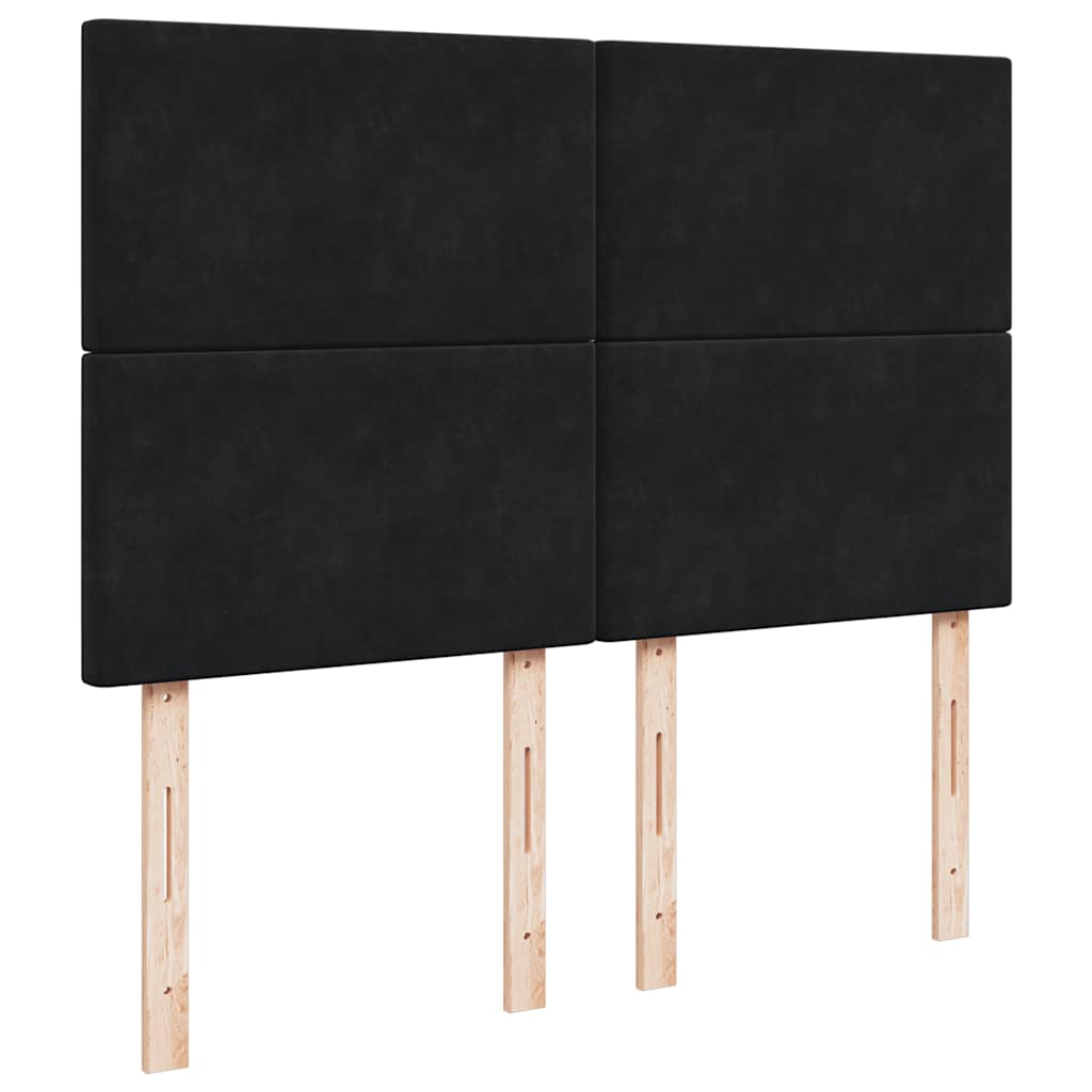 Boxspring met matras fluweel zwart 140x190 cm is nu te koop bij PeponiXL, paradijselijk wonen!