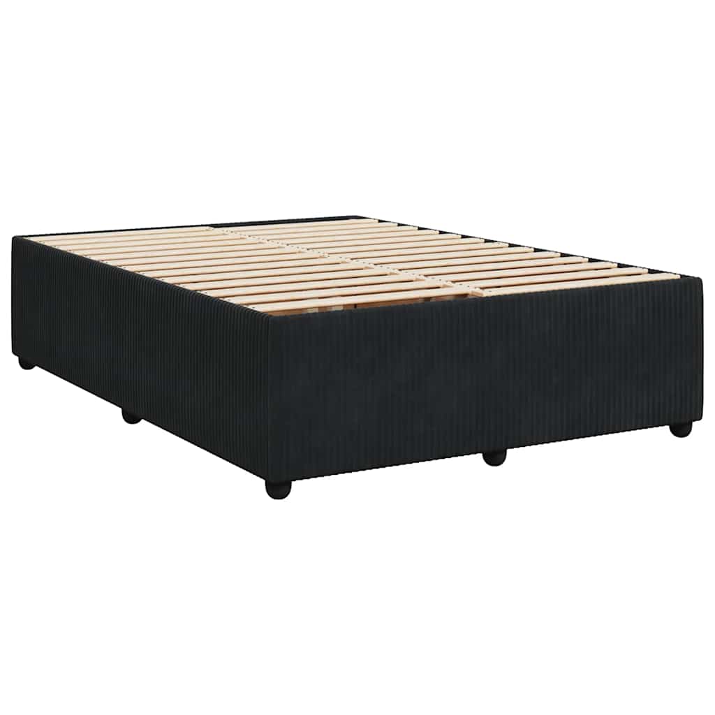 Boxspring met matras fluweel zwart 140x190 cm is nu te koop bij PeponiXL, paradijselijk wonen!