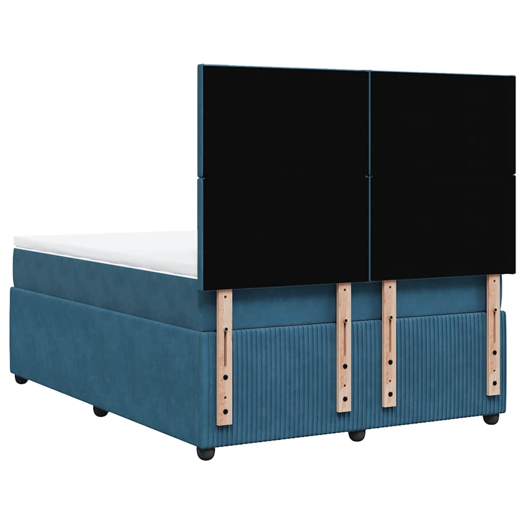 Boxspring met matras fluweel donkerblauw 140x190 cm is nu te koop bij PeponiXL, paradijselijk wonen!