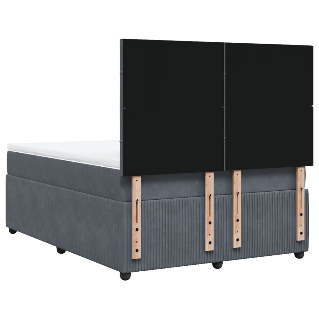 Boxspring met matras fluweel donkergrijs 140x190 cm is nu te koop bij PeponiXL, paradijselijk wonen!