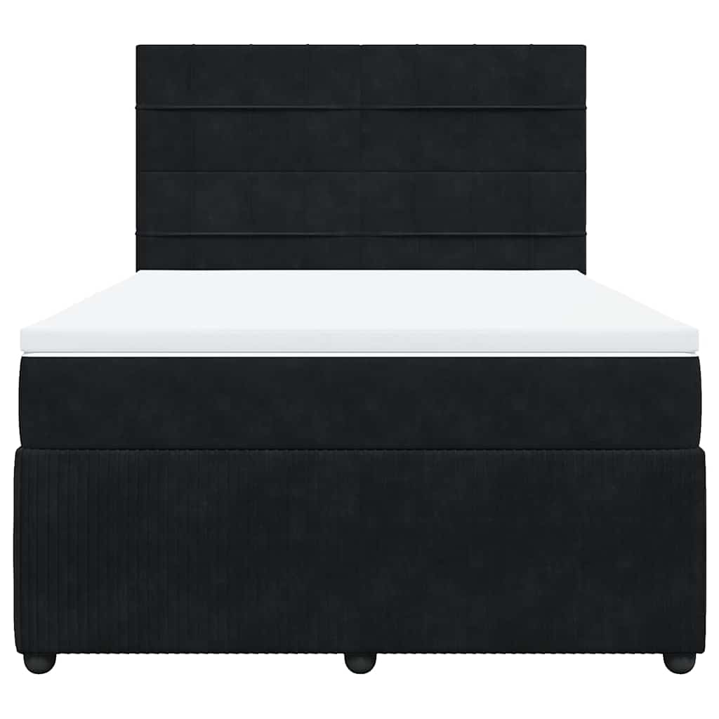 Boxspring met matras fluweel zwart 140x190 cm is nu te koop bij PeponiXL, paradijselijk wonen!