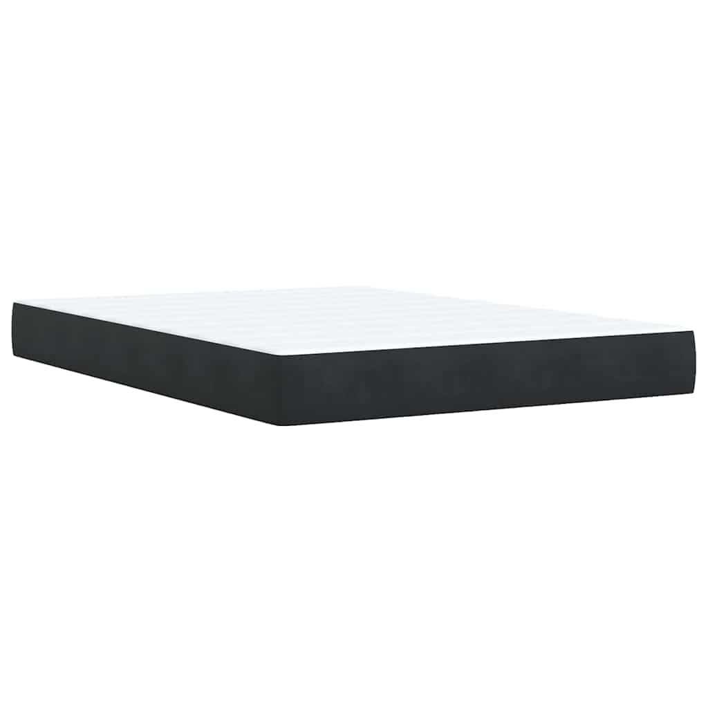 Boxspring met matras fluweel zwart 140x190 cm is nu te koop bij PeponiXL, paradijselijk wonen!