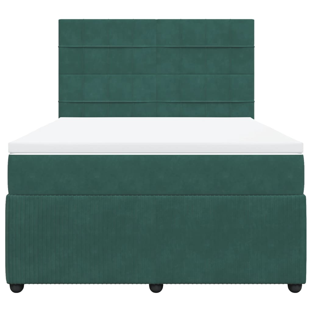 Boxspring met matras fluweel donkergroen 140x190 cm is nu te koop bij PeponiXL, paradijselijk wonen!