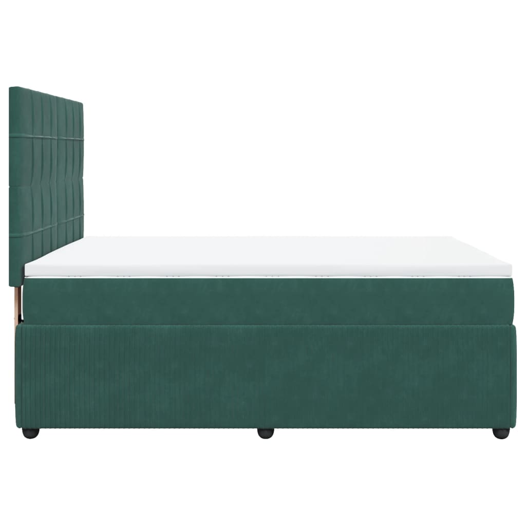 Boxspring met matras fluweel donkergroen 140x190 cm is nu te koop bij PeponiXL, paradijselijk wonen!
