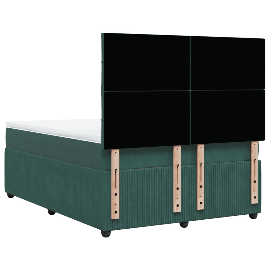 Boxspring met matras fluweel donkergroen 140x190 cm is nu te koop bij PeponiXL, paradijselijk wonen!