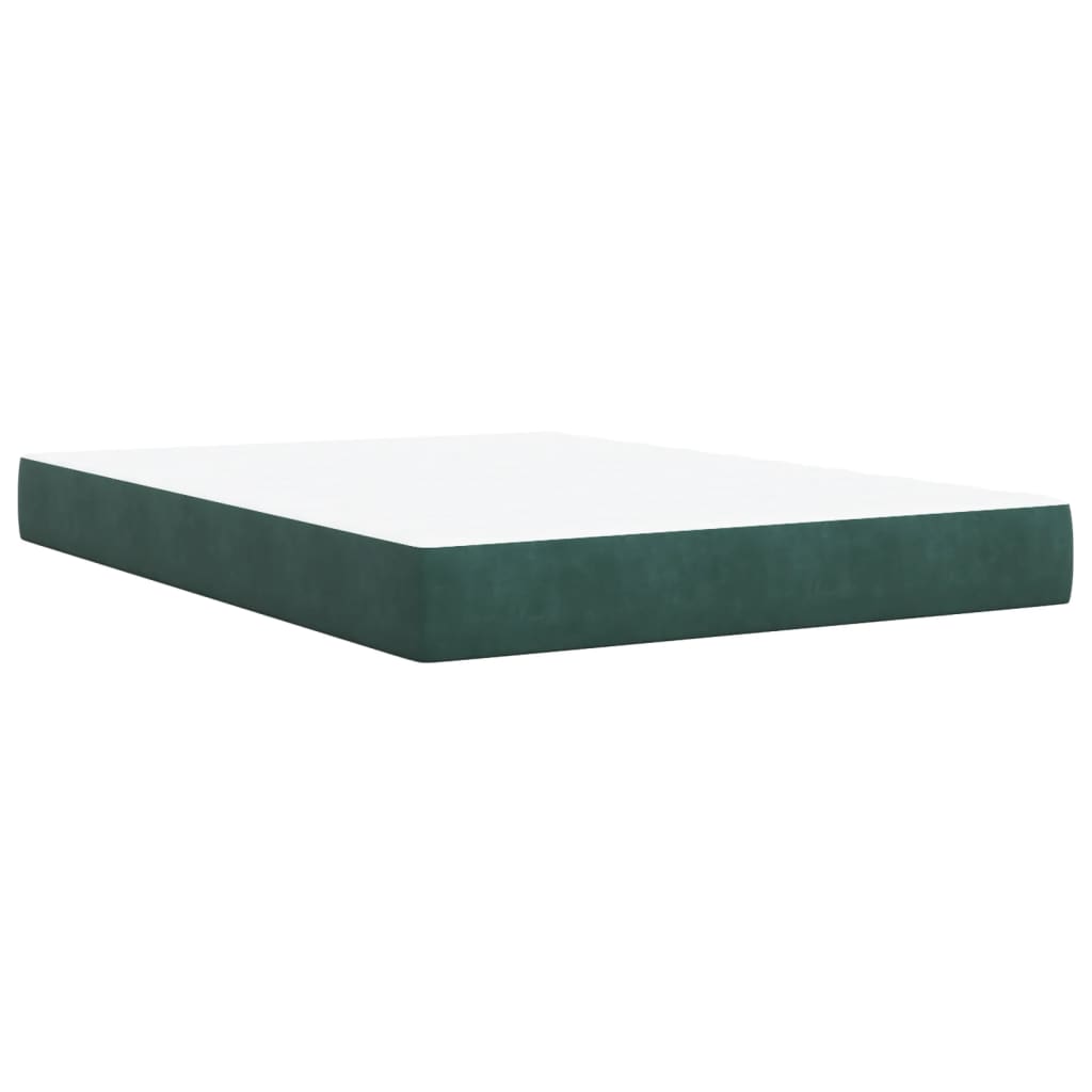 Boxspring met matras fluweel donkergroen 140x190 cm is nu te koop bij PeponiXL, paradijselijk wonen!