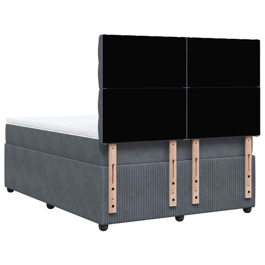 Boxspring met matras fluweel donkergrijs 140x190 cm is nu te koop bij PeponiXL, paradijselijk wonen!