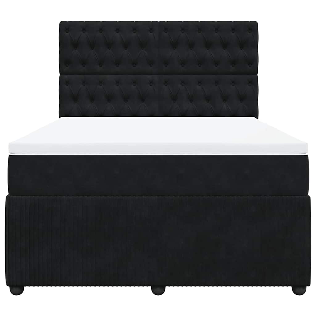 Boxspring met matras fluweel zwart 140x190 cm is nu te koop bij PeponiXL, paradijselijk wonen!