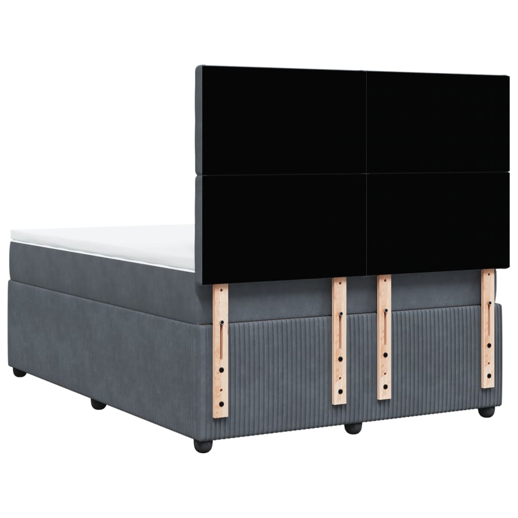 Boxspring met matras fluweel donkergrijs 140x190 cm is nu te koop bij PeponiXL, paradijselijk wonen!