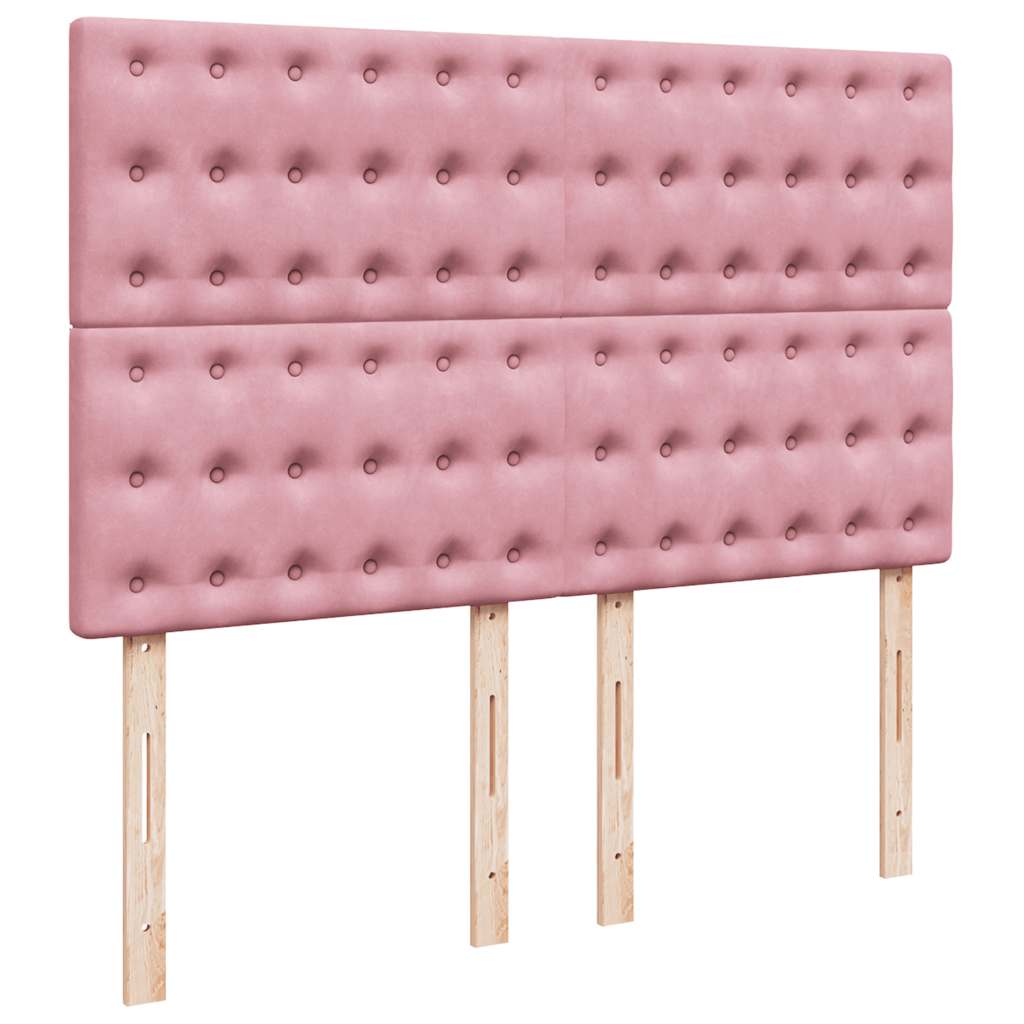 Boxspring met matras fluweel roze 140x200 cm is nu te koop bij PeponiXL, paradijselijk wonen!