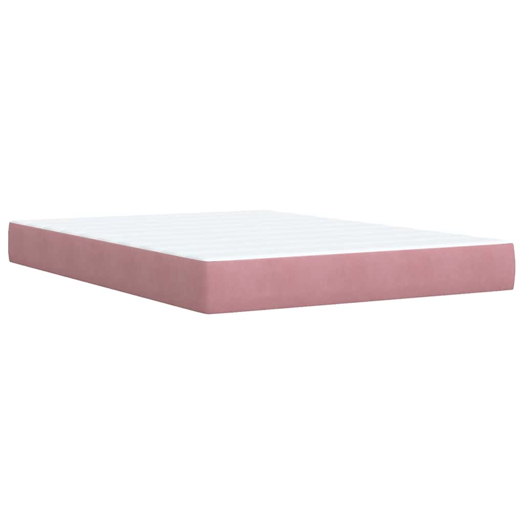 Boxspring met matras fluweel roze 140x200 cm is nu te koop bij PeponiXL, paradijselijk wonen!
