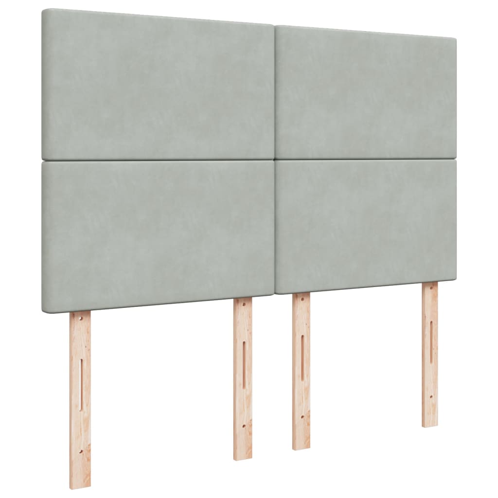 Boxspring met matras fluweel lichtgrijs 160x200 cm is nu te koop bij PeponiXL, paradijselijk wonen!