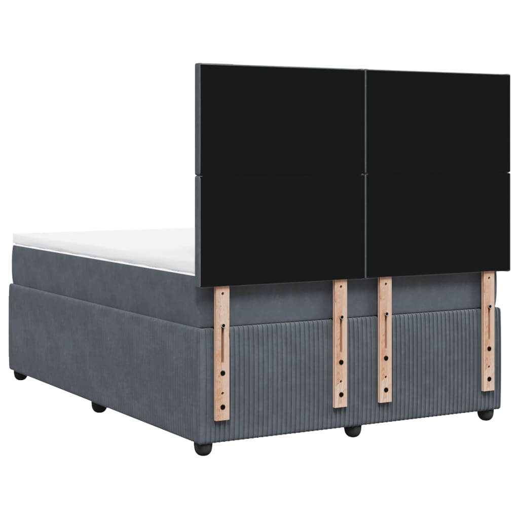 Boxspring met matras fluweel donkergrijs 160x200 cm is nu te koop bij PeponiXL, paradijselijk wonen!