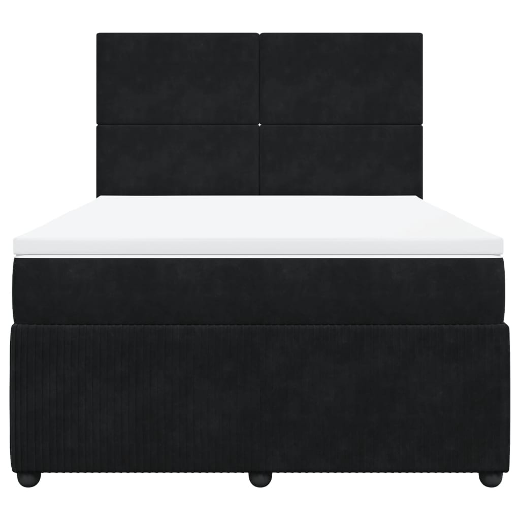 Boxspring met matras fluweel zwart 160x200 cm is nu te koop bij PeponiXL, paradijselijk wonen!