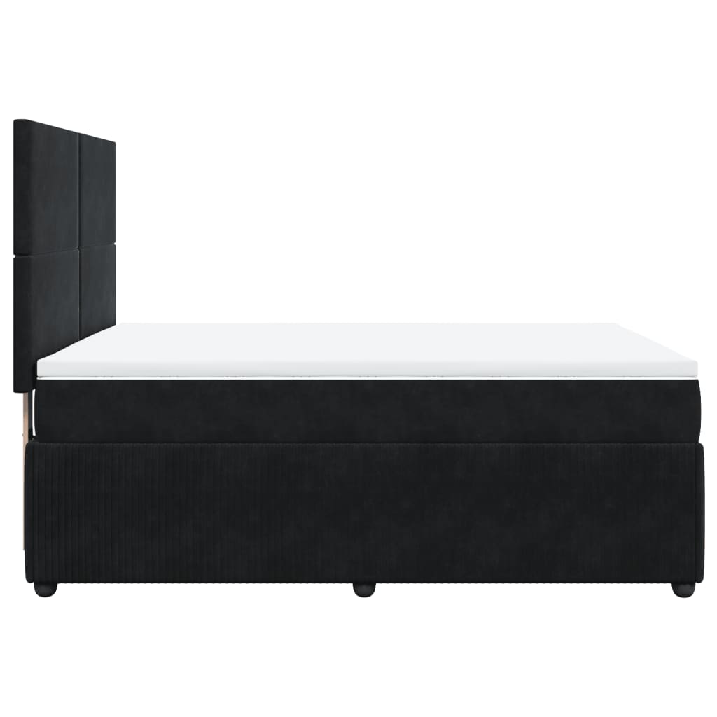 Boxspring met matras fluweel zwart 160x200 cm is nu te koop bij PeponiXL, paradijselijk wonen!