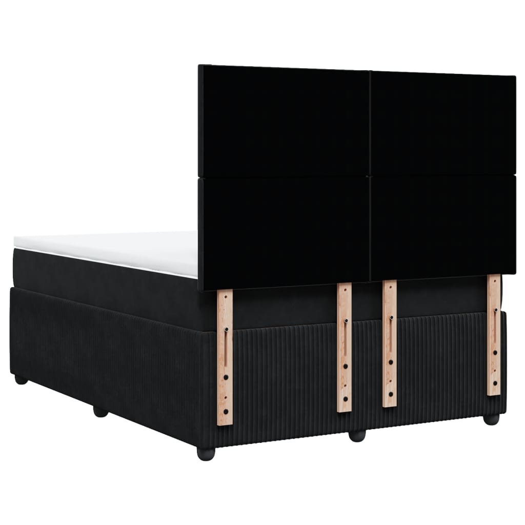 Boxspring met matras fluweel zwart 160x200 cm is nu te koop bij PeponiXL, paradijselijk wonen!