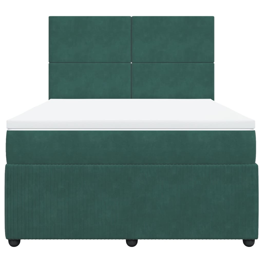 Boxspring met matras fluweel donkergroen 160x200 cm is nu te koop bij PeponiXL, paradijselijk wonen!