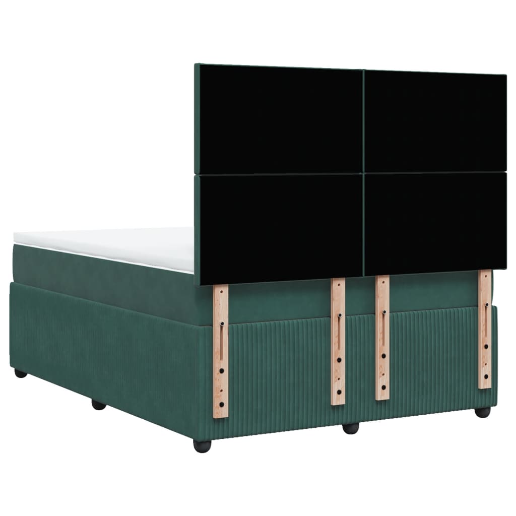 Boxspring met matras fluweel donkergroen 160x200 cm is nu te koop bij PeponiXL, paradijselijk wonen!
