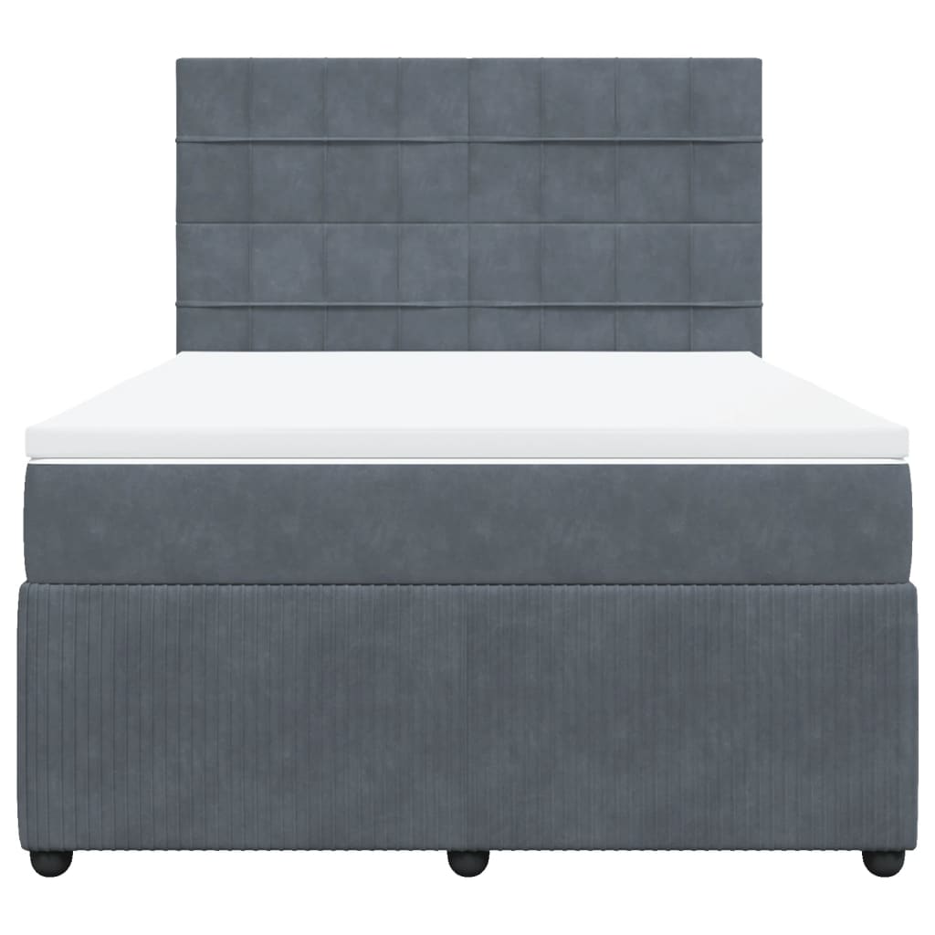 Boxspring met matras fluweel donkergrijs 160x200 cm is nu te koop bij PeponiXL, paradijselijk wonen!
