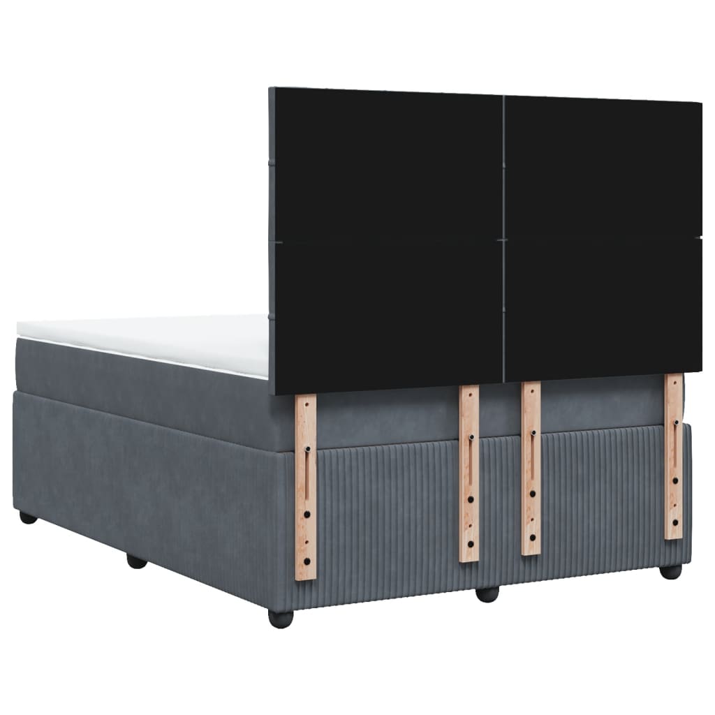 Boxspring met matras fluweel donkergrijs 160x200 cm is nu te koop bij PeponiXL, paradijselijk wonen!