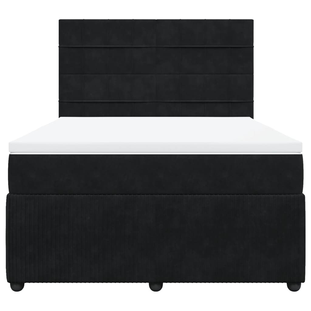 Boxspring met matras fluweel zwart 160x200 cm is nu te koop bij PeponiXL, paradijselijk wonen!
