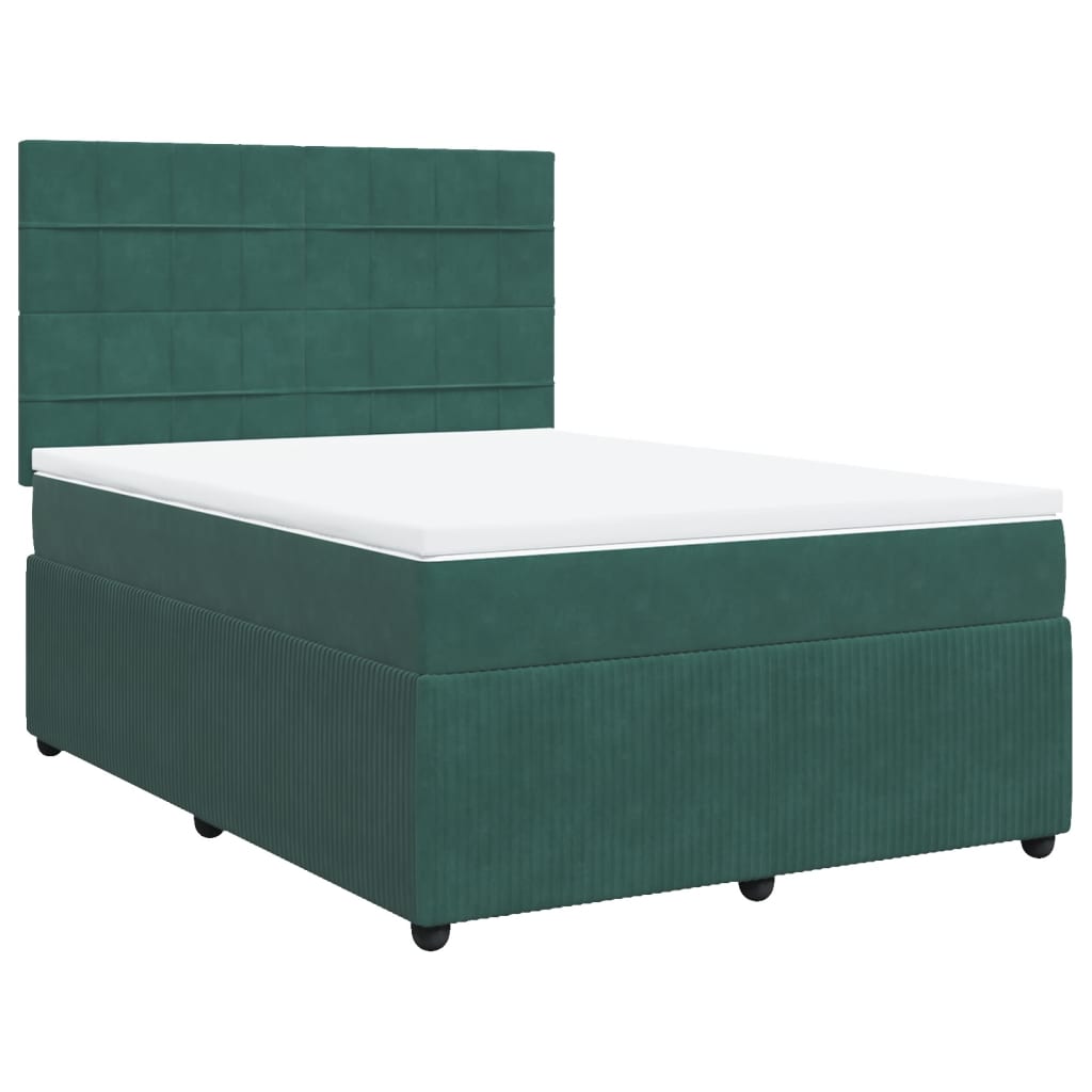 Boxspring met matras fluweel donkergroen 160x200 cm is nu te koop bij PeponiXL, paradijselijk wonen!
