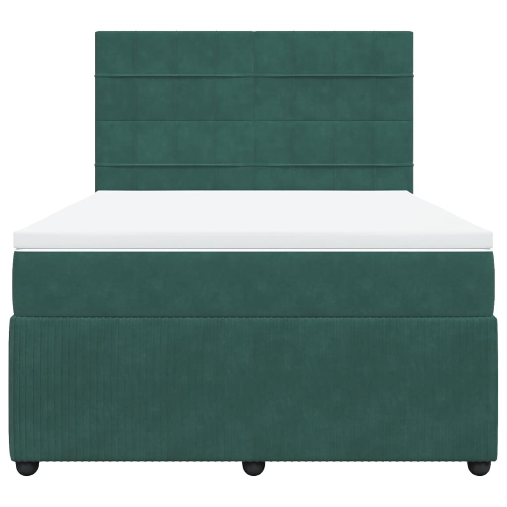 Boxspring met matras fluweel donkergroen 160x200 cm is nu te koop bij PeponiXL, paradijselijk wonen!