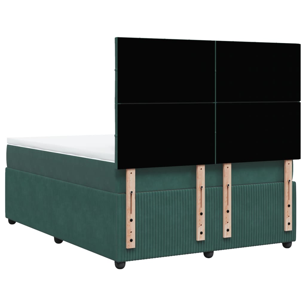 Boxspring met matras fluweel donkergroen 160x200 cm is nu te koop bij PeponiXL, paradijselijk wonen!