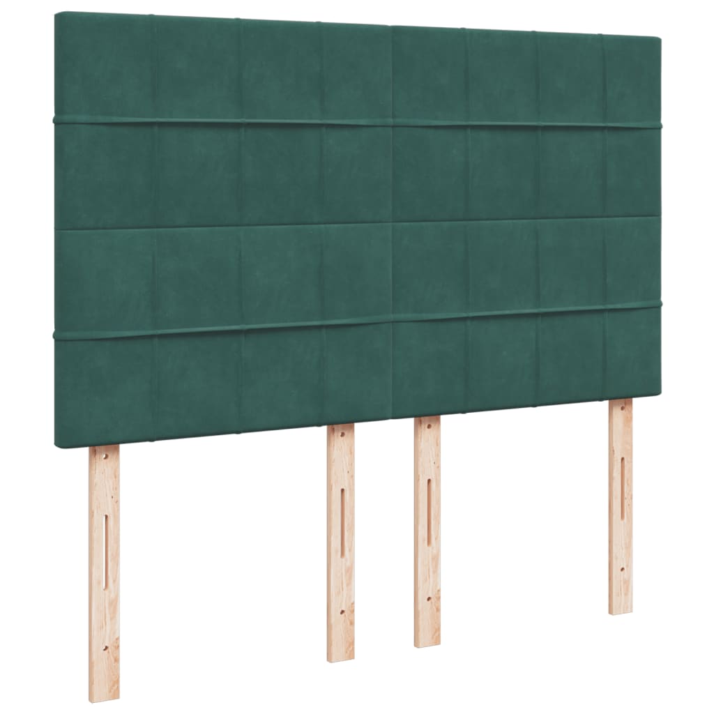 Boxspring met matras fluweel donkergroen 160x200 cm is nu te koop bij PeponiXL, paradijselijk wonen!