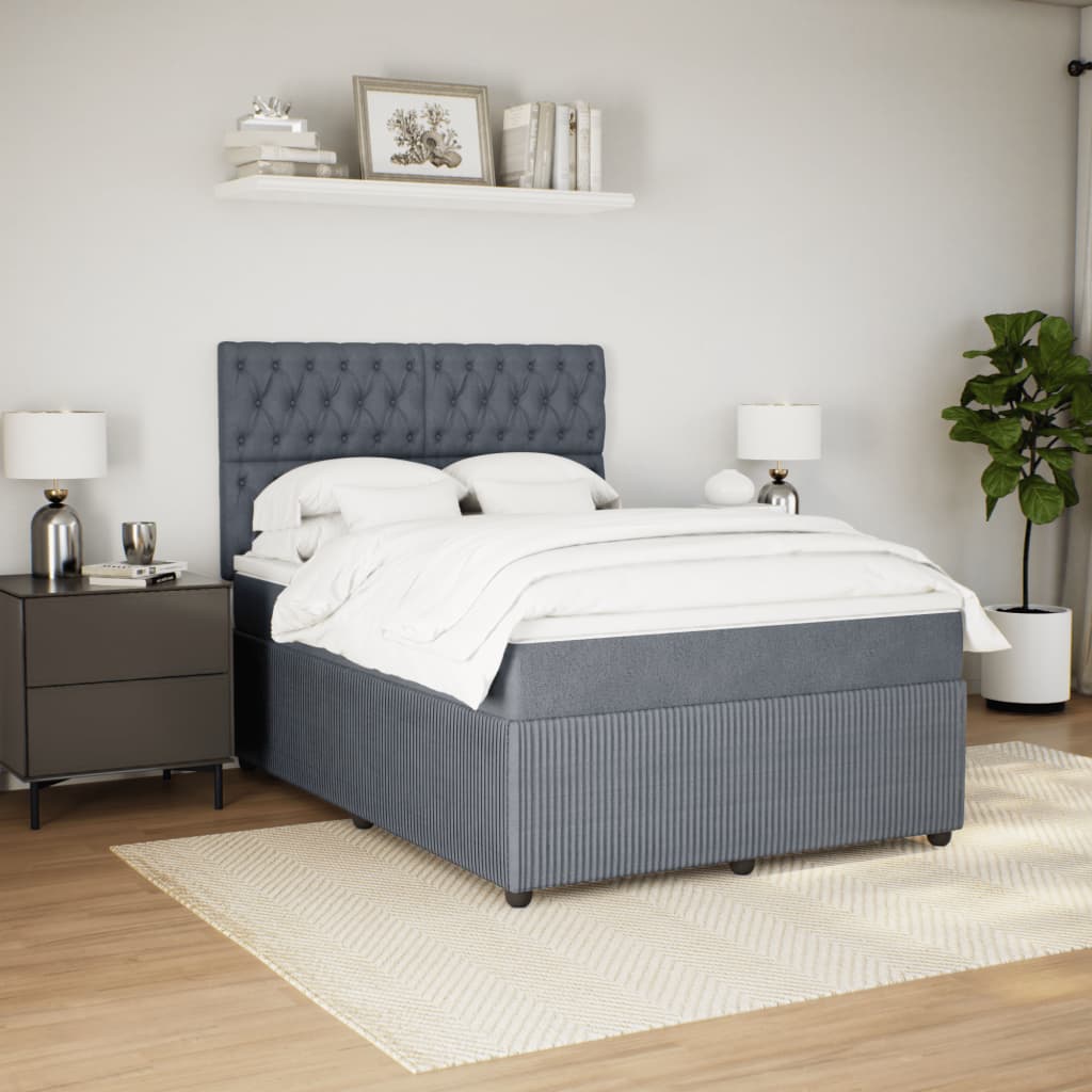 Boxspring met matras fluweel donkergrijs 160x200 cm is nu te koop bij PeponiXL, paradijselijk wonen!