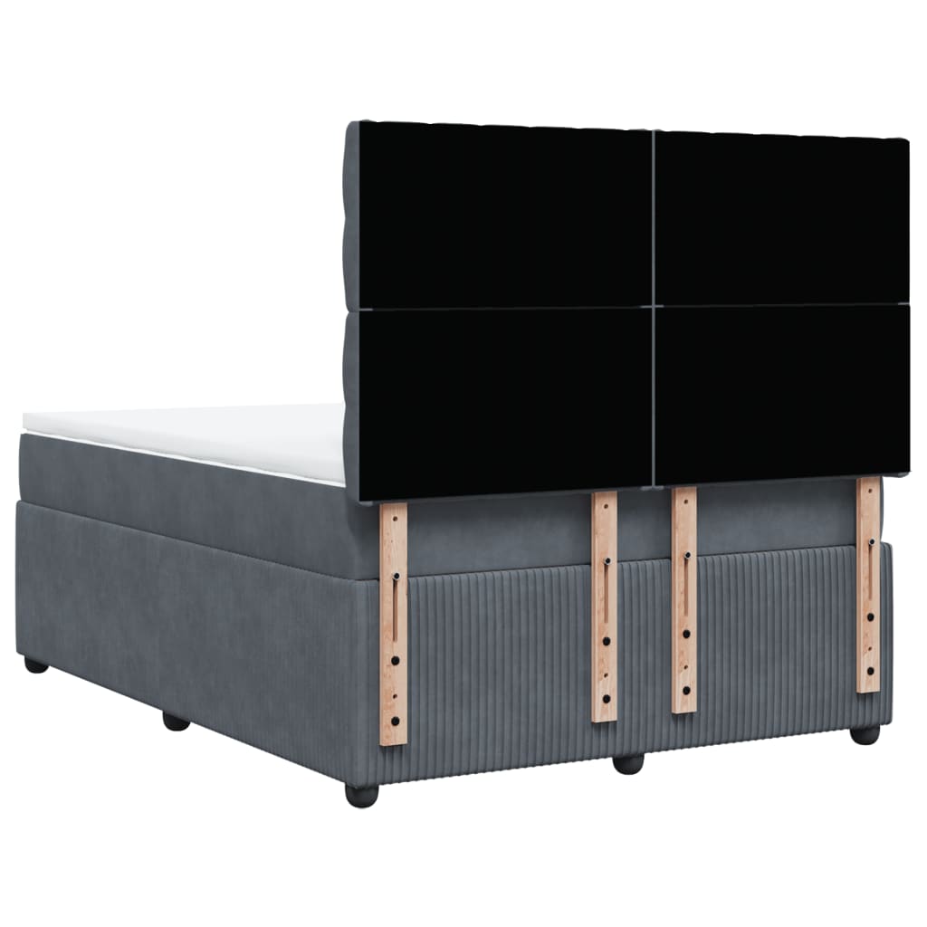 Boxspring met matras fluweel donkergrijs 160x200 cm is nu te koop bij PeponiXL, paradijselijk wonen!
