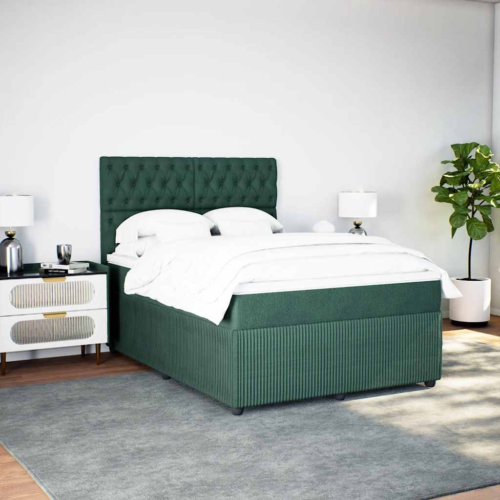 Boxspring met matras fluweel donkergroen 160x200 cm is nu te koop bij PeponiXL, paradijselijk wonen!