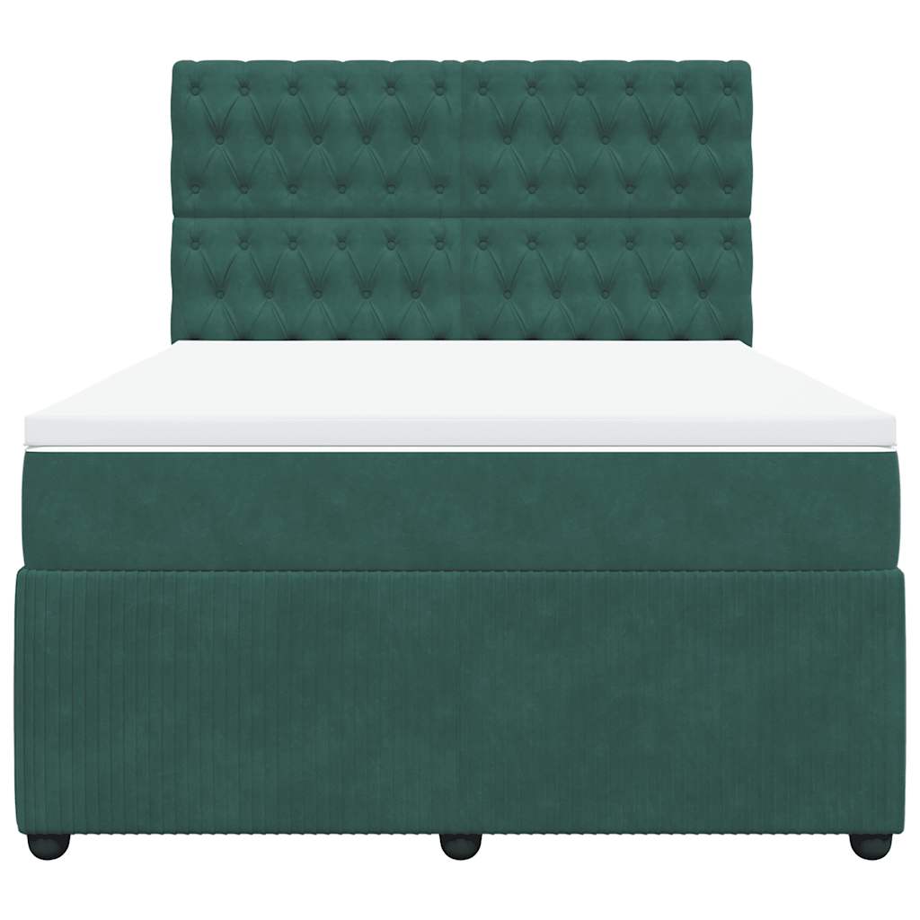 Boxspring met matras fluweel donkergroen 160x200 cm is nu te koop bij PeponiXL, paradijselijk wonen!