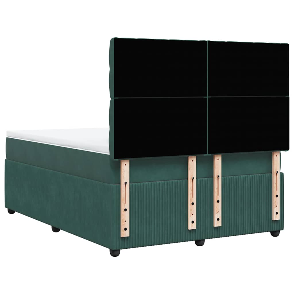 Boxspring met matras fluweel donkergroen 160x200 cm is nu te koop bij PeponiXL, paradijselijk wonen!