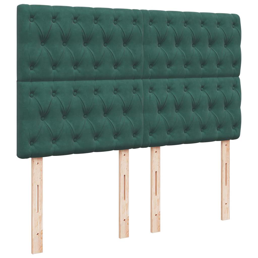 Boxspring met matras fluweel donkergroen 160x200 cm is nu te koop bij PeponiXL, paradijselijk wonen!