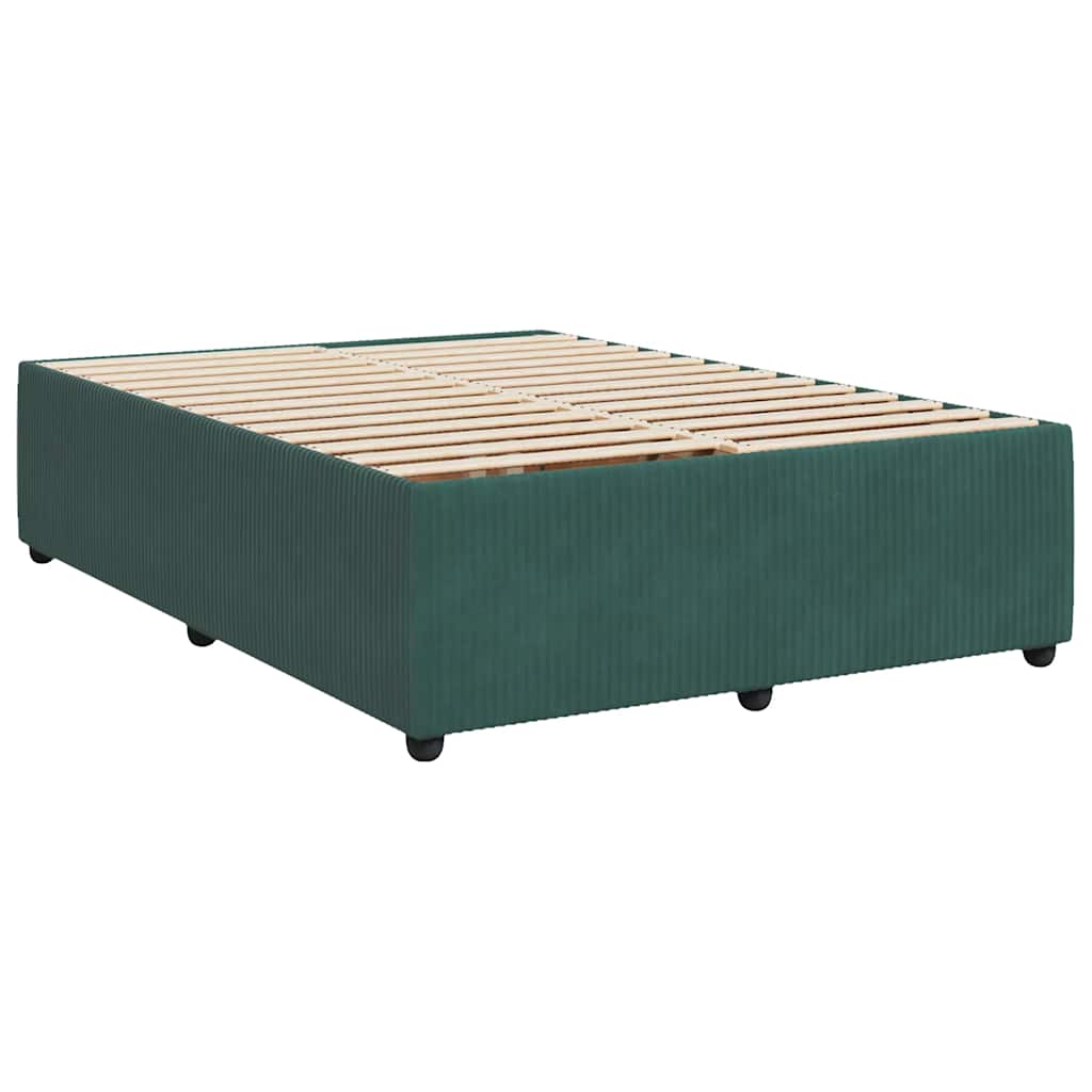 Boxspring met matras fluweel donkergroen 160x200 cm is nu te koop bij PeponiXL, paradijselijk wonen!