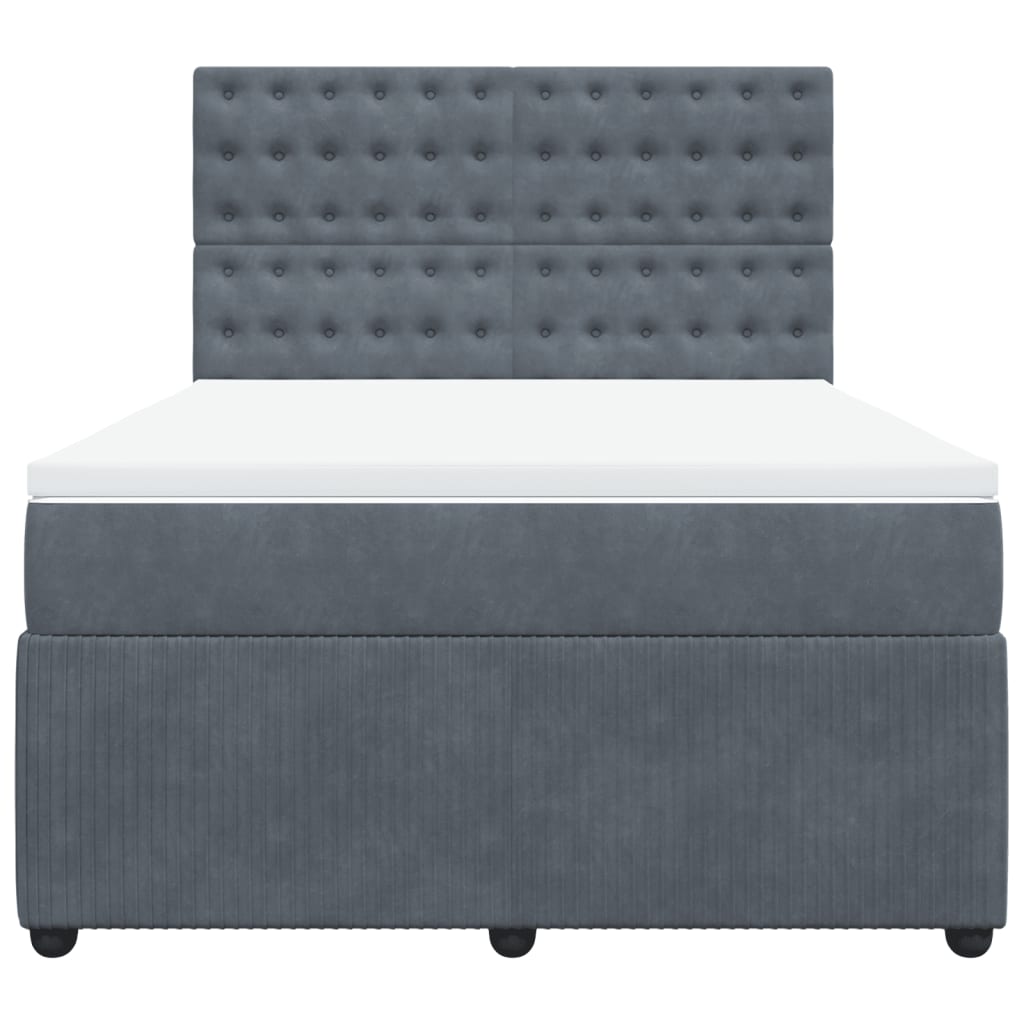 Boxspring met matras fluweel donkergrijs 160x200 cm is nu te koop bij PeponiXL, paradijselijk wonen!