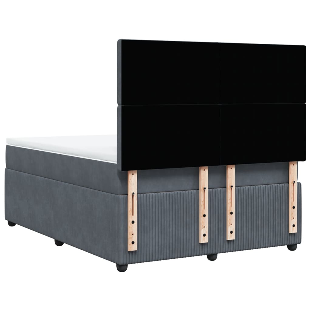 Boxspring met matras fluweel donkergrijs 160x200 cm is nu te koop bij PeponiXL, paradijselijk wonen!