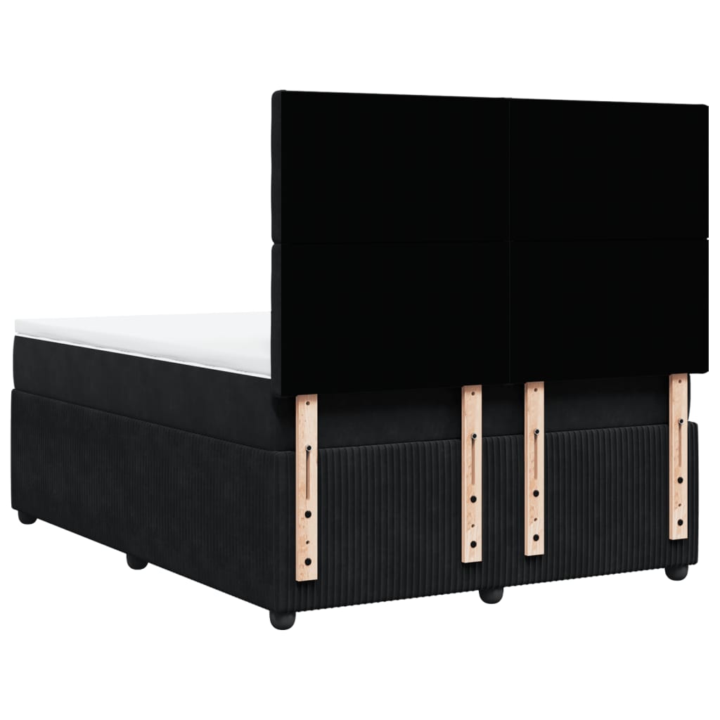 Boxspring met matras fluweel zwart 160x200 cm is nu te koop bij PeponiXL, paradijselijk wonen!