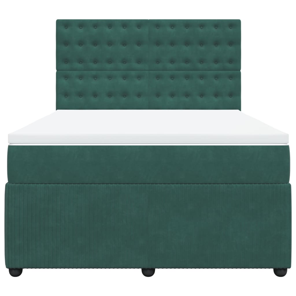 Boxspring met matras fluweel donkergroen 160x200 cm is nu te koop bij PeponiXL, paradijselijk wonen!