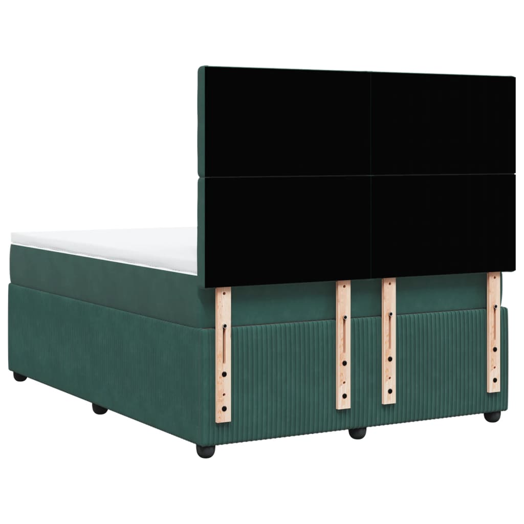 Boxspring met matras fluweel donkergroen 160x200 cm is nu te koop bij PeponiXL, paradijselijk wonen!