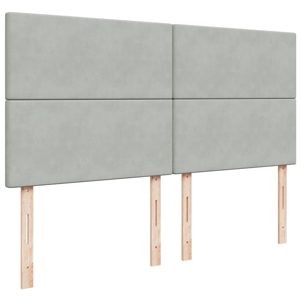 Boxspring met matras fluweel lichtgrijs 180x200 cm is nu te koop bij PeponiXL, paradijselijk wonen!