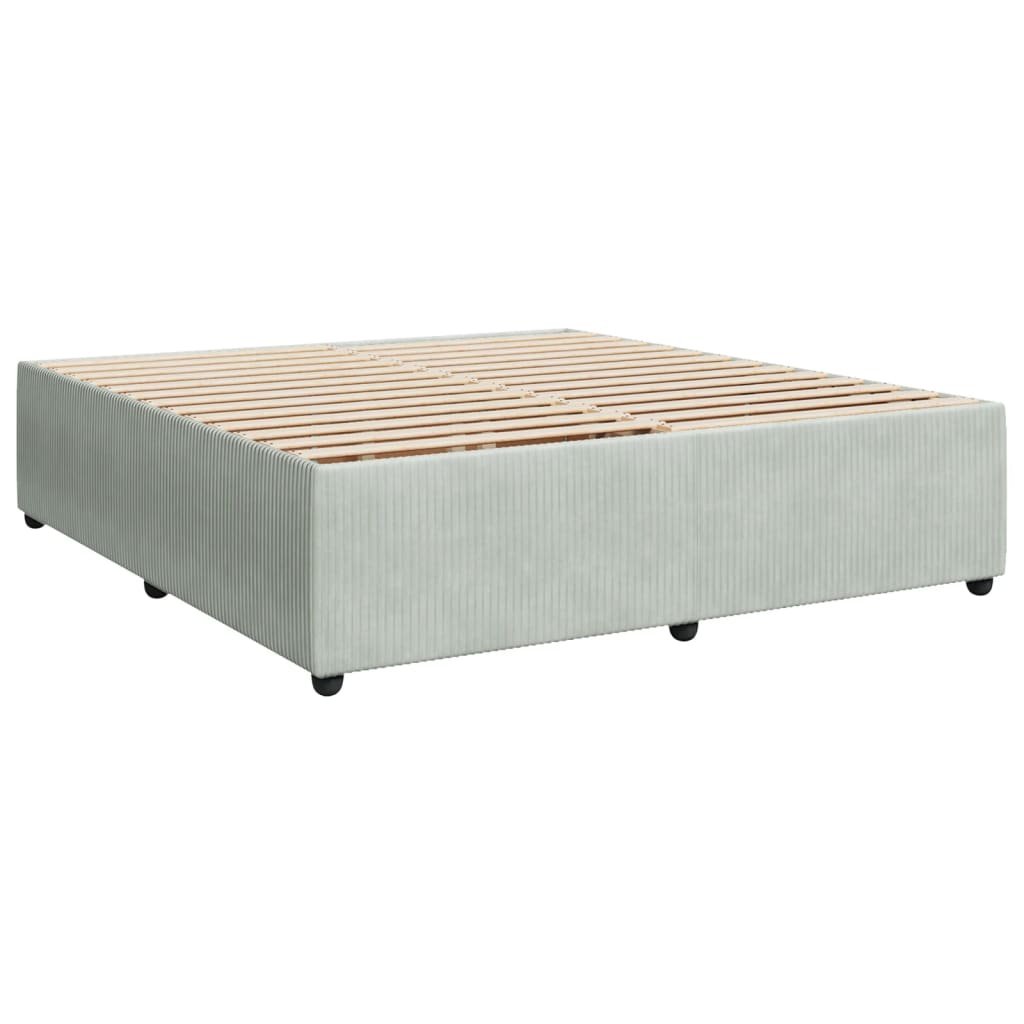Boxspring met matras fluweel lichtgrijs 180x200 cm is nu te koop bij PeponiXL, paradijselijk wonen!