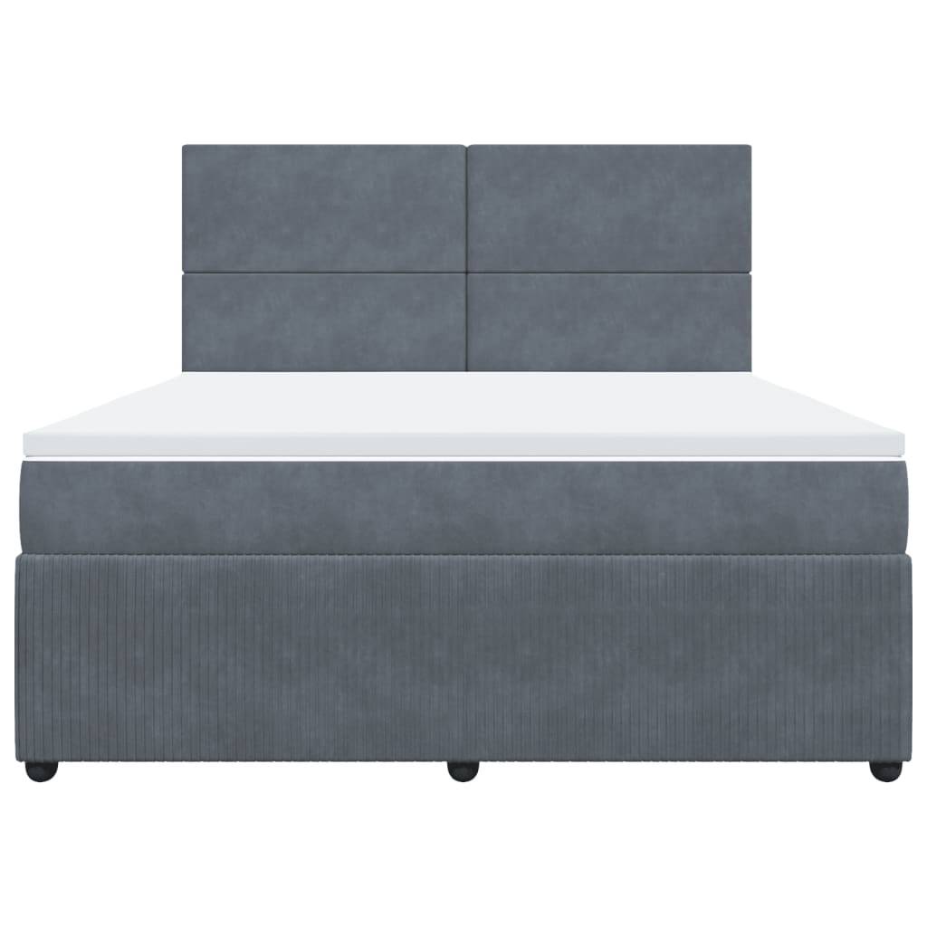 Boxspring met matras fluweel donkergrijs 180x200 cm is nu te koop bij PeponiXL, paradijselijk wonen!