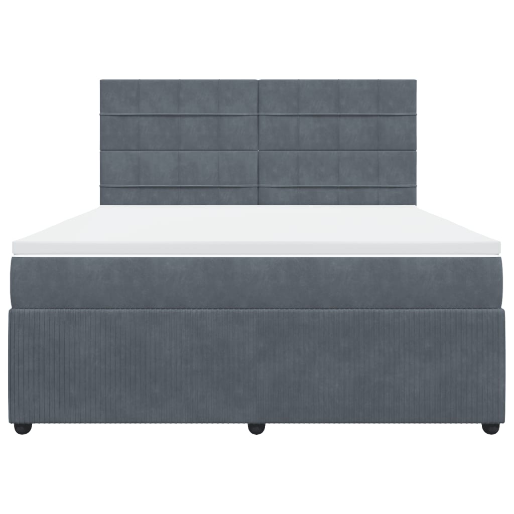 Boxspring met matras fluweel donkergrijs 180x200 cm is nu te koop bij PeponiXL, paradijselijk wonen!