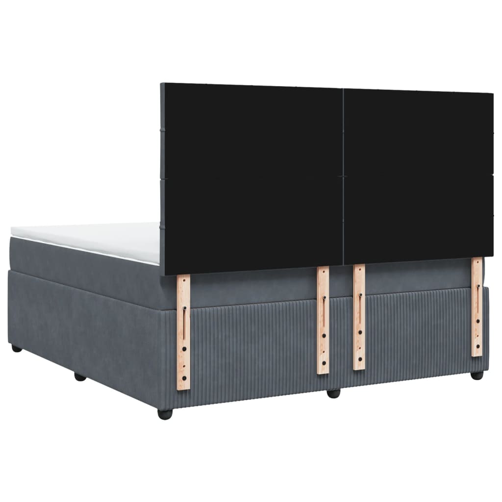 Boxspring met matras fluweel donkergrijs 180x200 cm is nu te koop bij PeponiXL, paradijselijk wonen!
