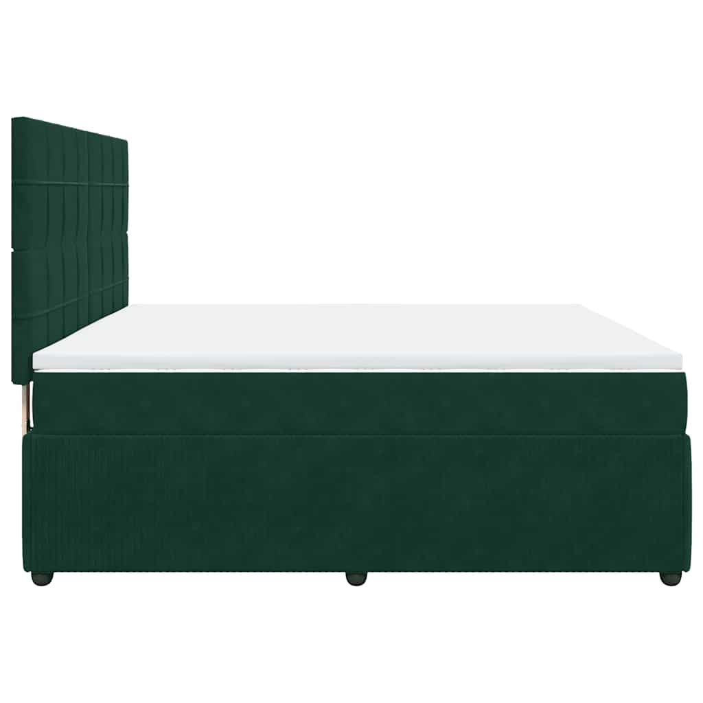 Boxspring met matras fluweel donkergroen 180x200 cm is nu te koop bij PeponiXL, paradijselijk wonen!
