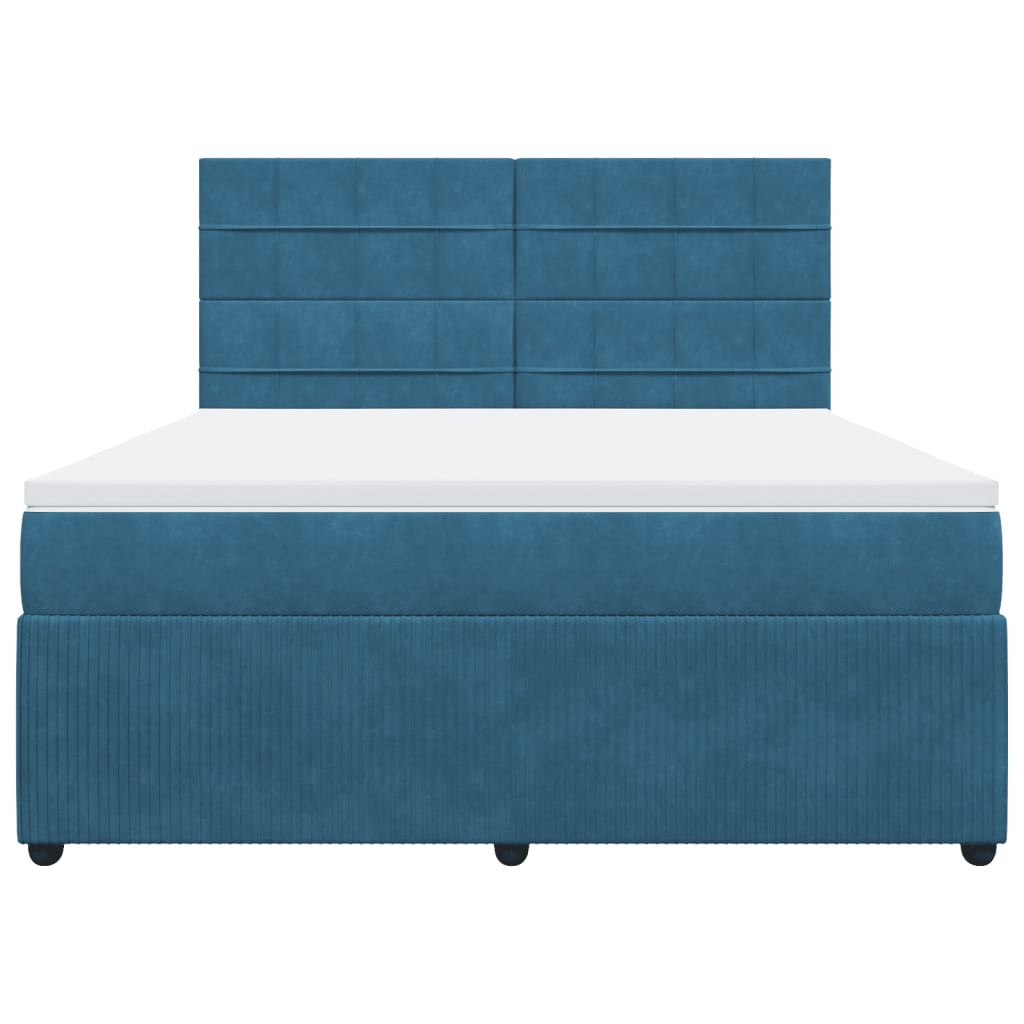 Boxspring met matras fluweel donkerblauw 180x200 cm is nu te koop bij PeponiXL, paradijselijk wonen!