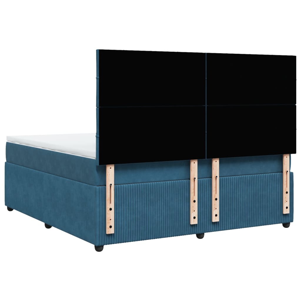 Boxspring met matras fluweel donkerblauw 180x200 cm is nu te koop bij PeponiXL, paradijselijk wonen!
